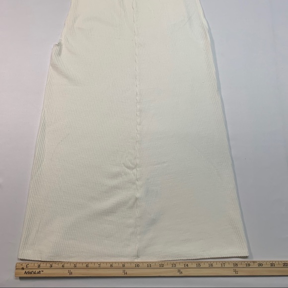 Reformation Tencel Light Cream Stretch Ribbed Mini Dress - Picture 11 of 12